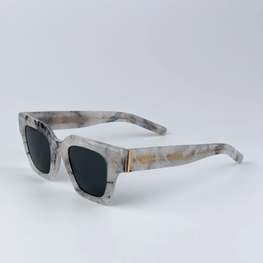 D&G DG4413 342887 BRAND NEW Sunglasses Grey Marble Grey Square Unisex